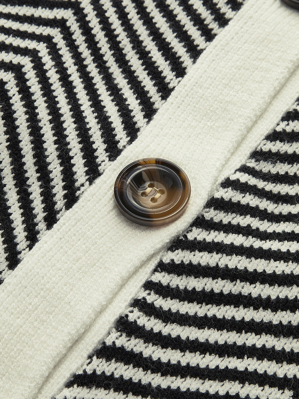 Mirevane | Women's Striped V-Neck Knit Cardigan