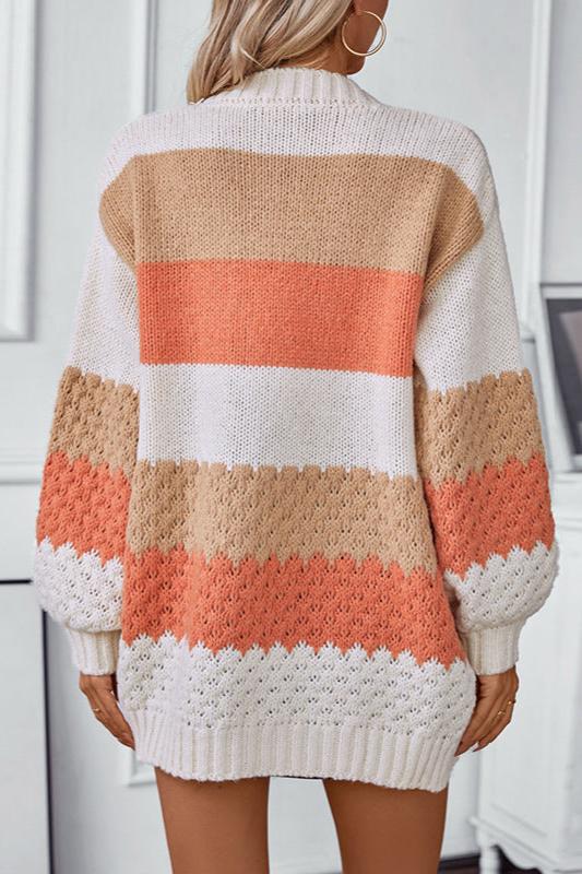 Marlo | Women's Striped Colour Block Knit Cardigan