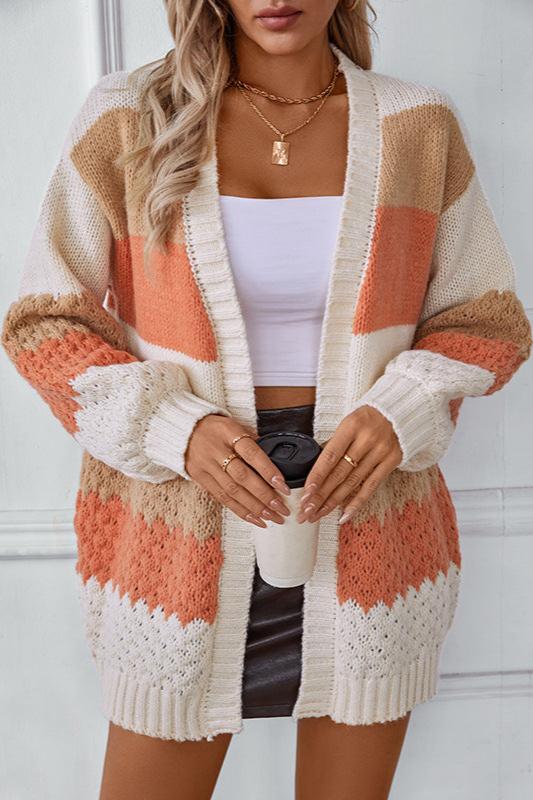 Marlo | Women's Striped Colour Block Knit Cardigan