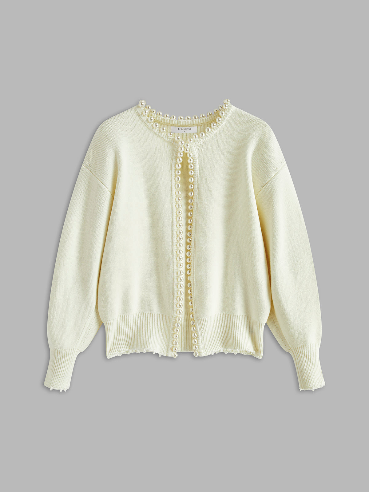 Leonora | Women's Beaded Open-Front Knit Cardigan