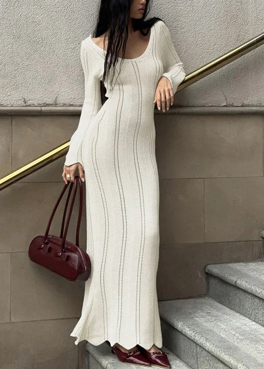 Women's Open-Stitch Bodycon Knit Maxi Dress | Winter