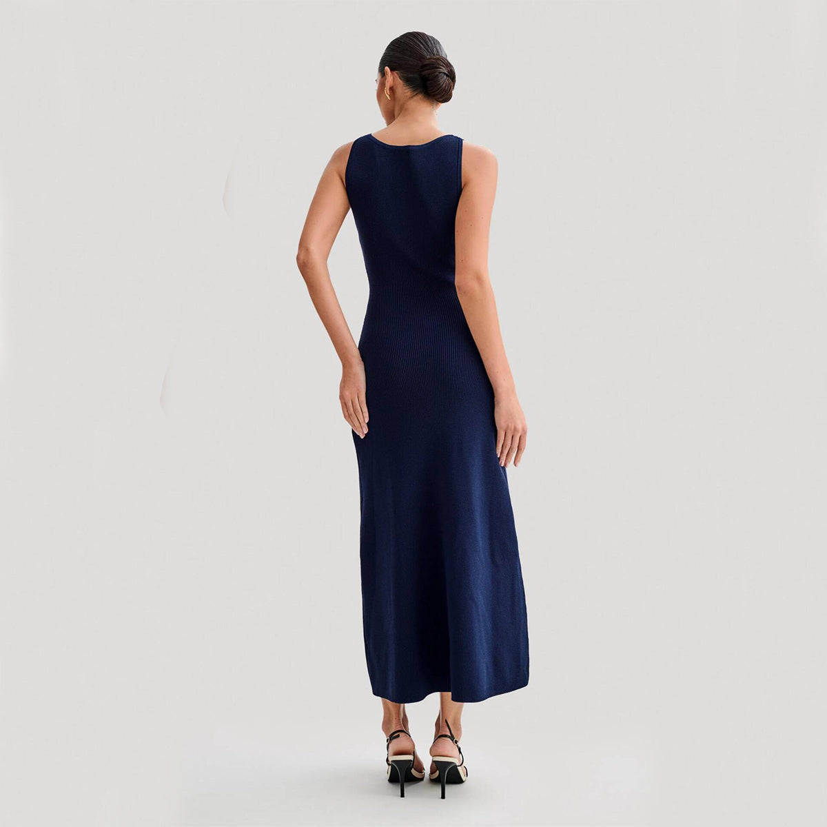Adeline | Women's Ribbed Knit Button-Front Maxi Party Dress