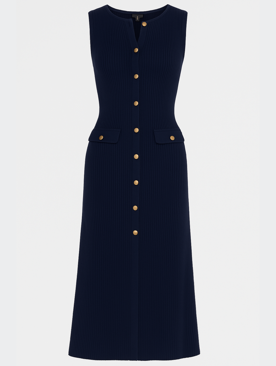 Adeline | Women's Ribbed Knit Button-Front Maxi Party Dress