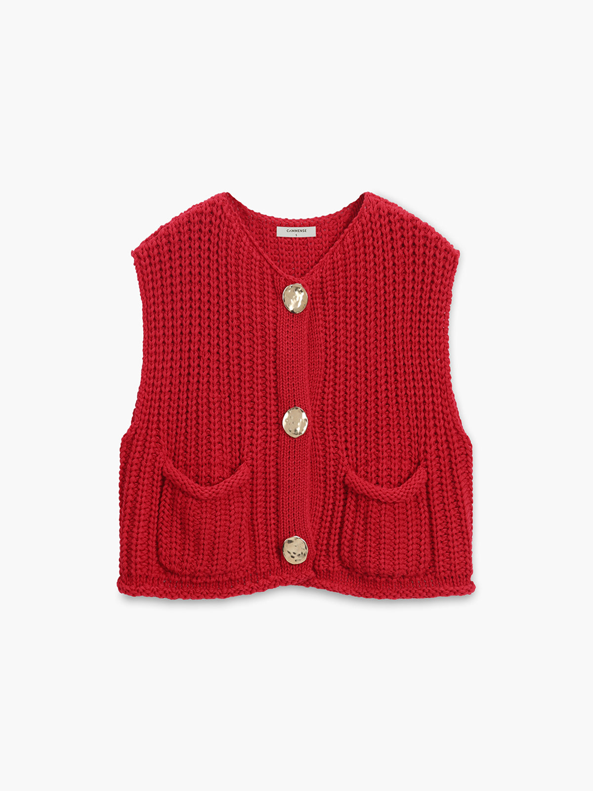 Isalisse | Women's Cropped Knitted Button Vest