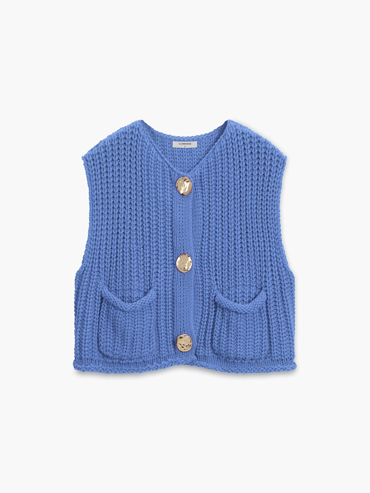 Isalisse | Women's Cropped Knitted Button Vest