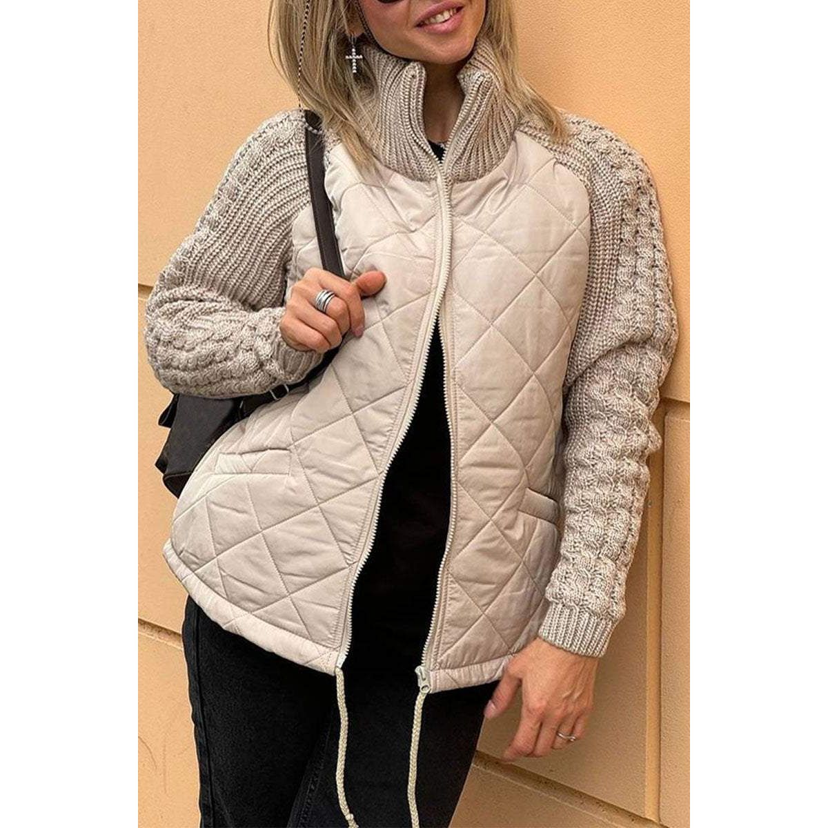 Mirevane | Women's Quilted Knit Zip-Up Jacket