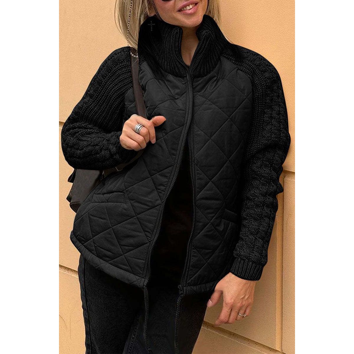 Mirevane | Women's Quilted Knit Zip-Up Jacket