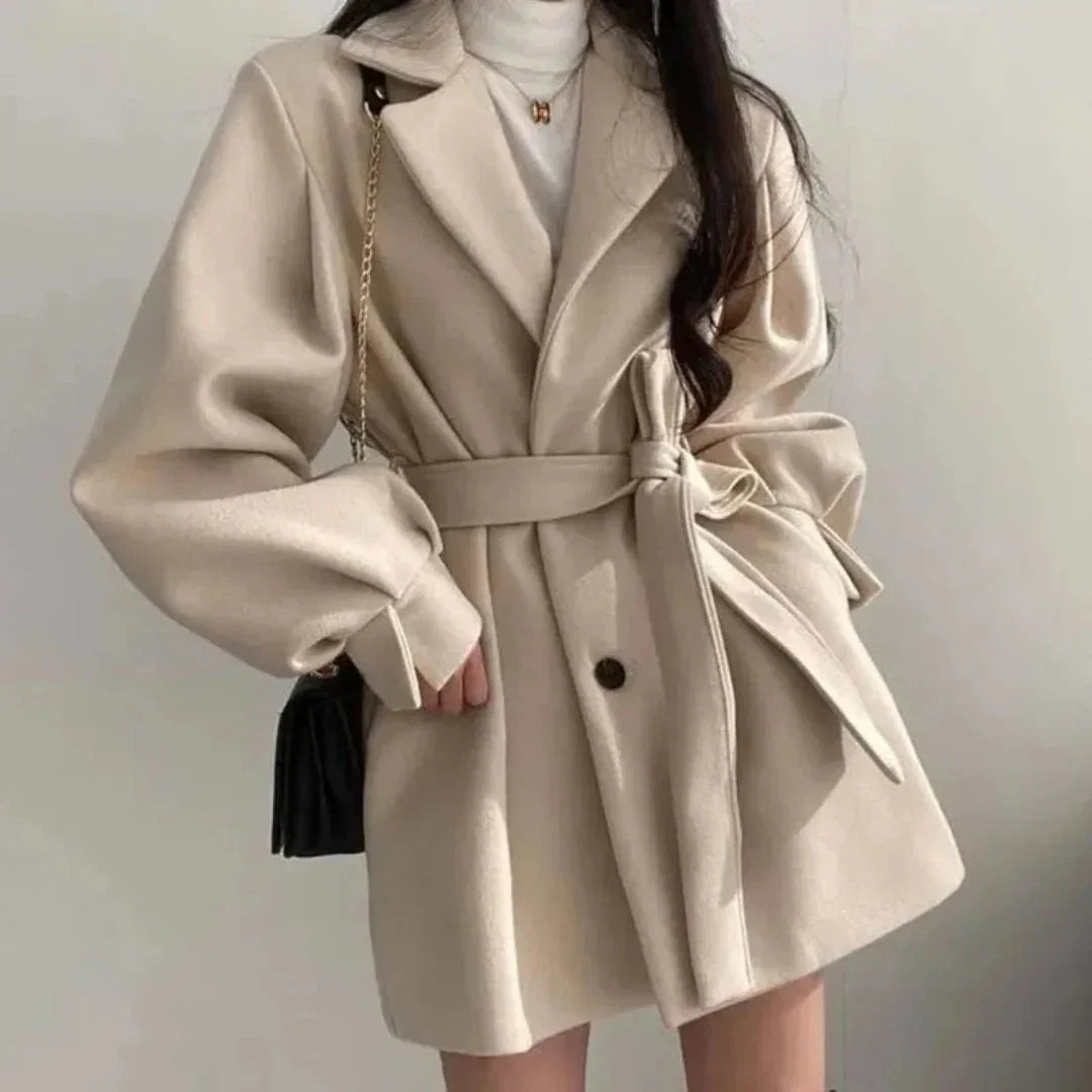 Maëlys | Women's Oversized Puff-Sleeve Belted Trench Coat