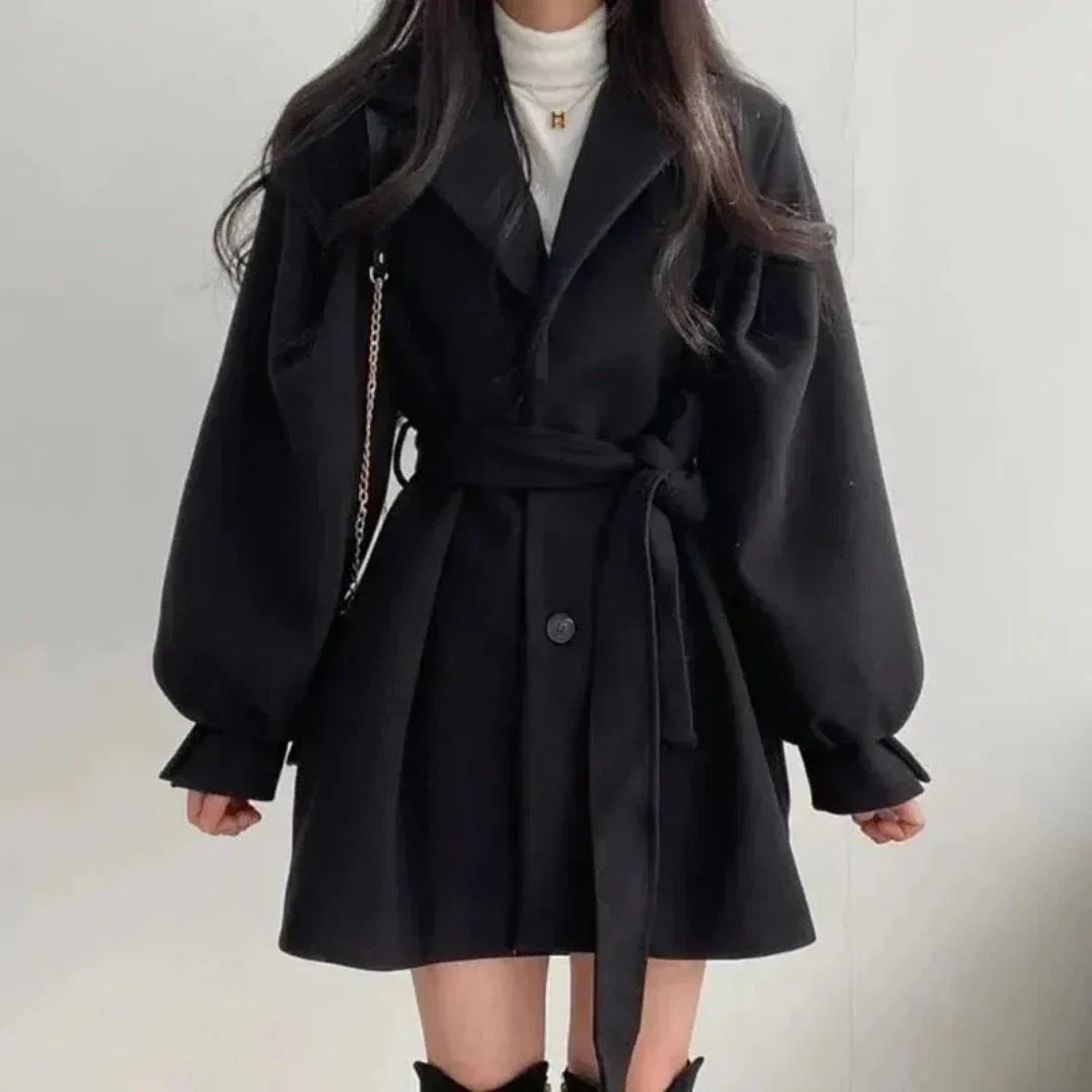 Maëlys | Women's Oversized Puff-Sleeve Belted Trench Coat
