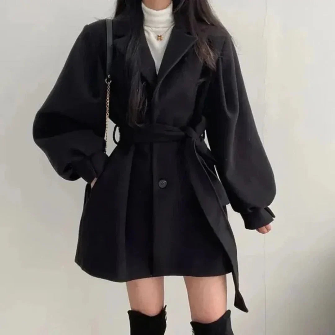 Maëlys | Women's Oversized Puff-Sleeve Belted Trench Coat