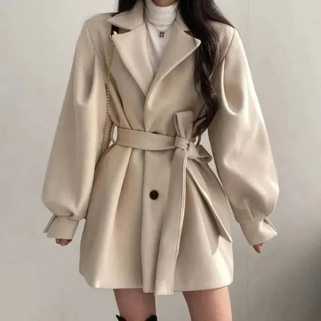 Maëlys | Women's Oversized Puff-Sleeve Belted Trench Coat