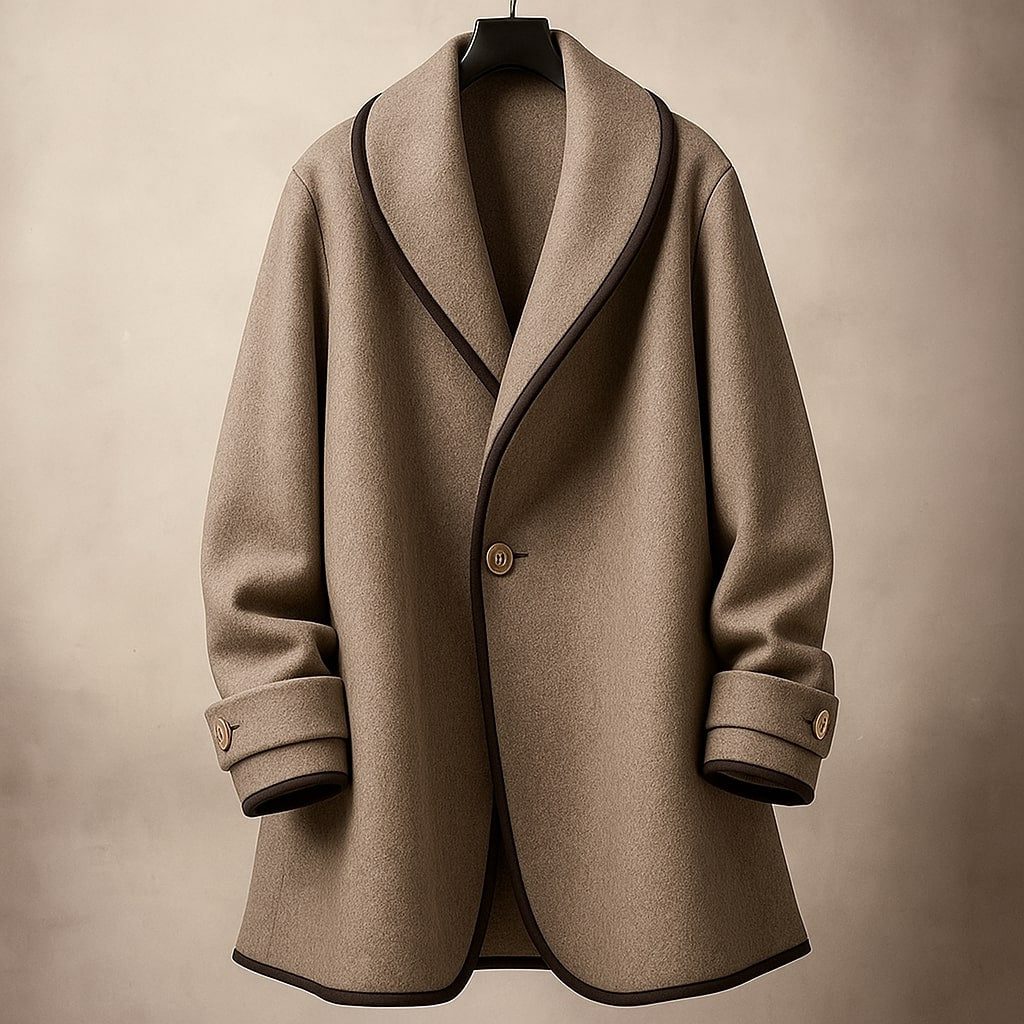 Isolde | Women's Oversized Contrast-Trim Lapel Swing Coat