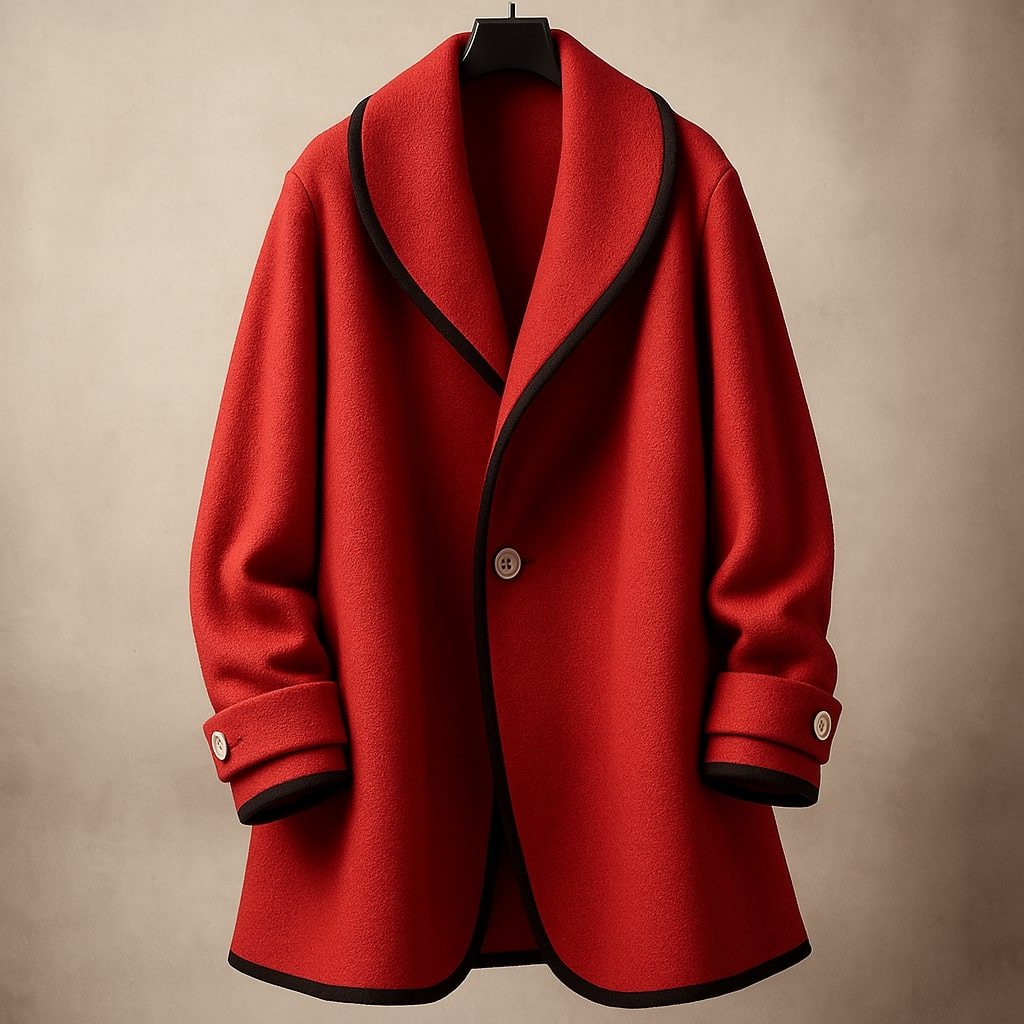 Isolde | Women's Oversized Contrast-Trim Lapel Swing Coat