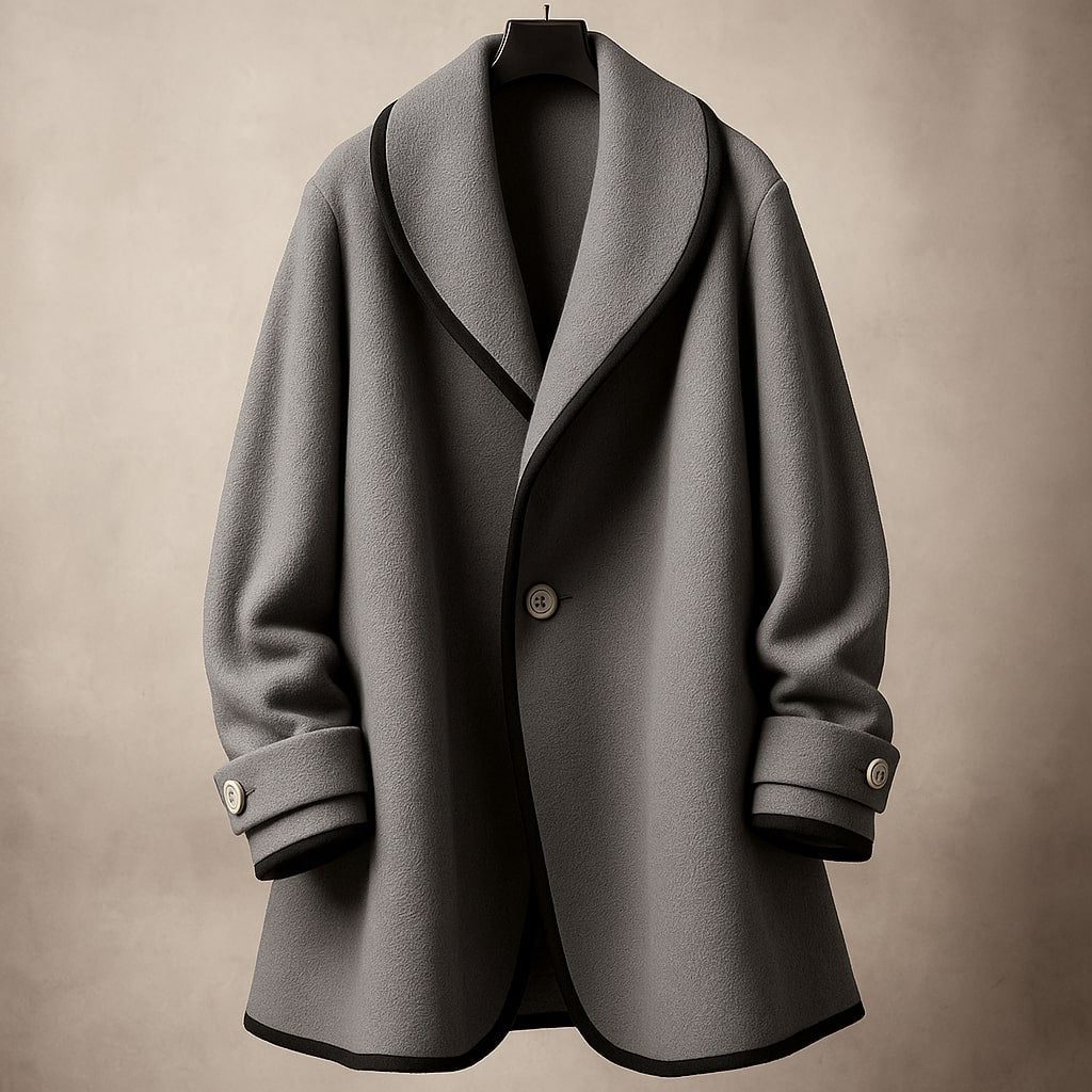 Isolde | Women's Oversized Contrast-Trim Lapel Swing Coat
