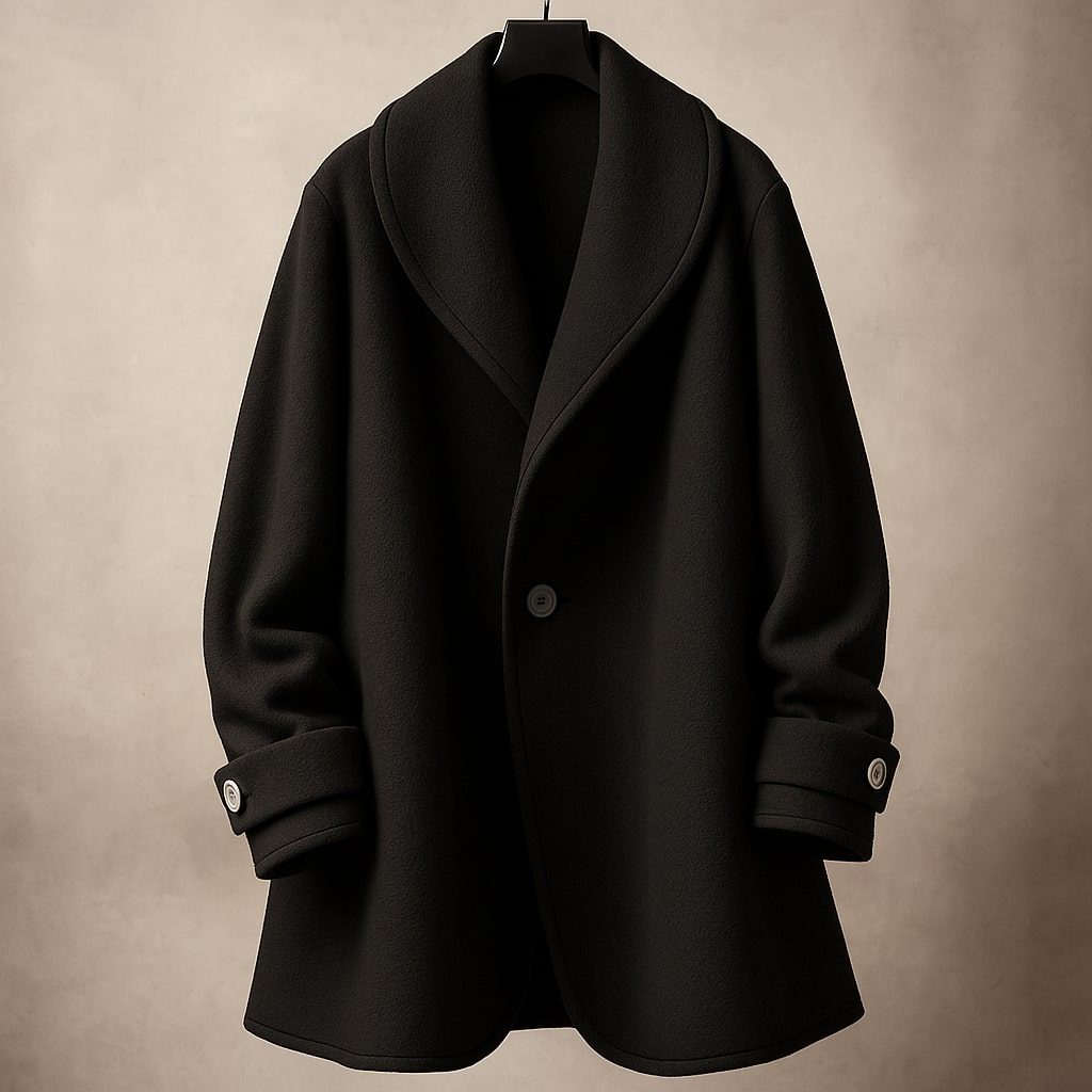Isolde | Women's Oversized Contrast-Trim Lapel Swing Coat