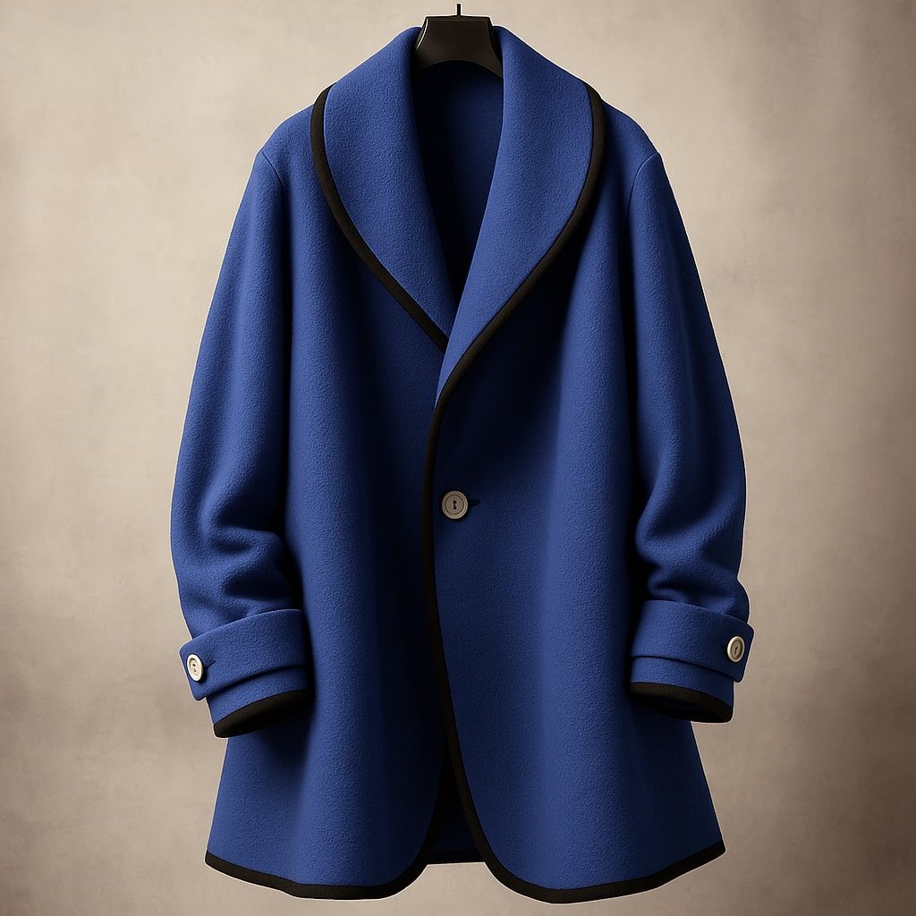 Isolde | Women's Oversized Contrast-Trim Lapel Swing Coat