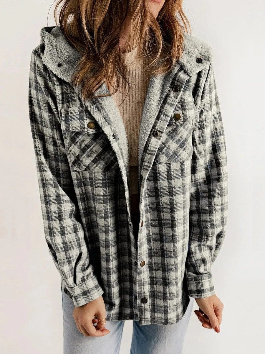 Nerissa | Women's Oversized Hooded Check Shacket