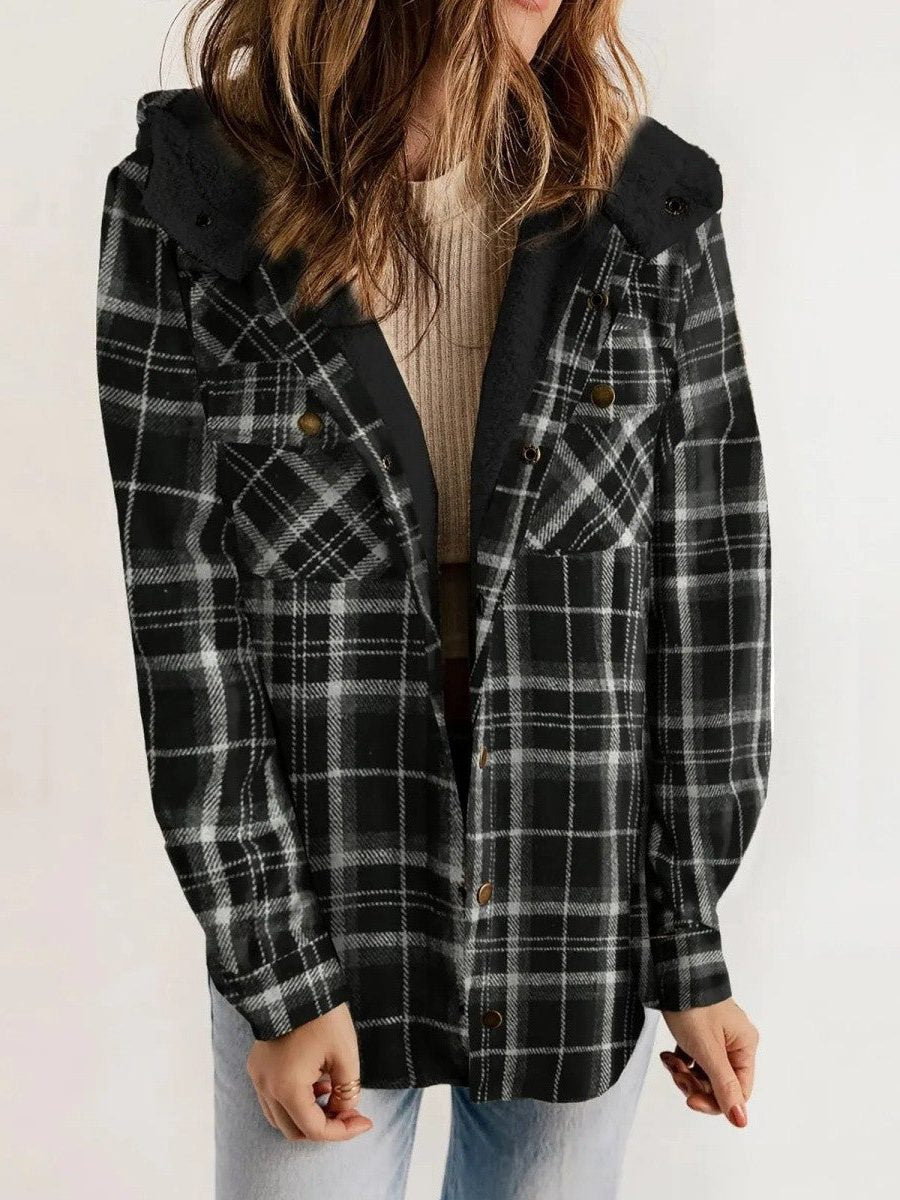 Nerissa | Women's Oversized Hooded Check Shacket