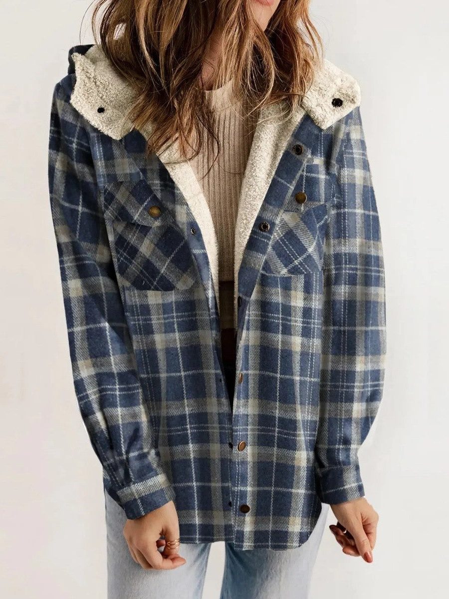 Nerissa | Women's Oversized Hooded Check Shacket