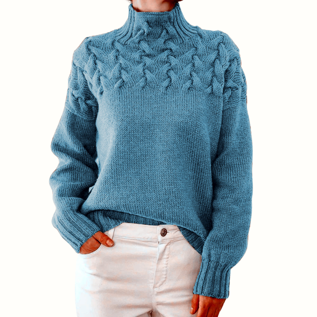 Tova | Women's Cable-Knit Roll-Neck Relaxed Jumper