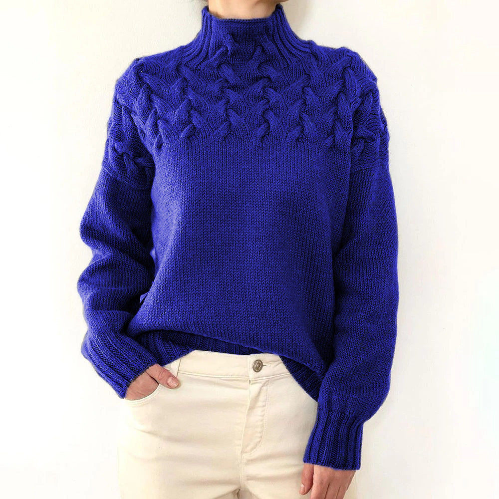 Tova | Women's Cable-Knit Roll-Neck Relaxed Jumper