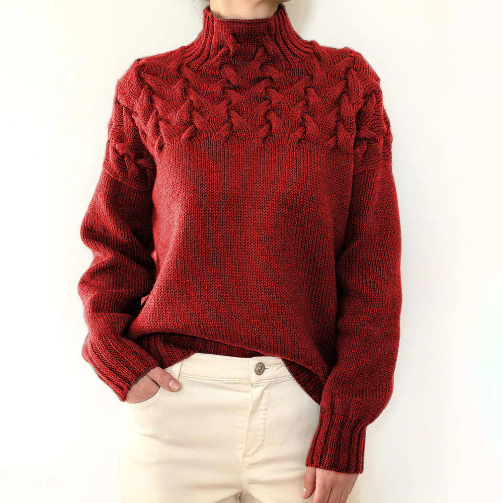 Tova | Women's Cable-Knit Roll-Neck Relaxed Jumper