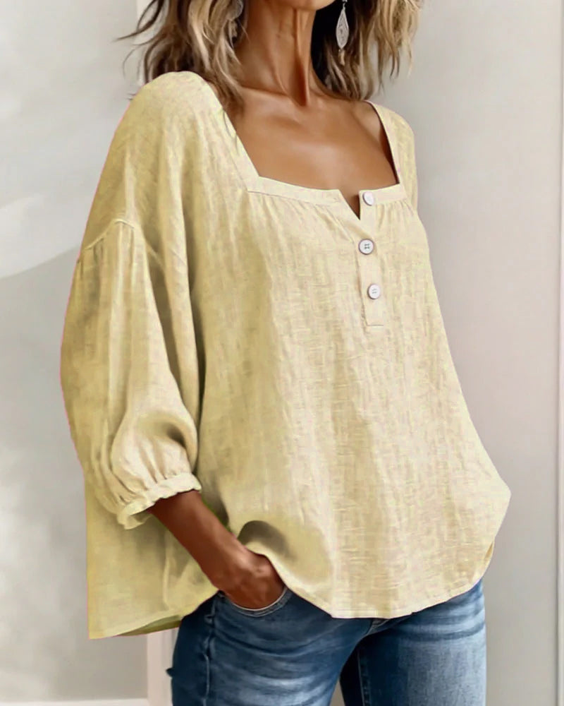 Éloïse | Women's Square Neck Balloon Sleeve Blouse