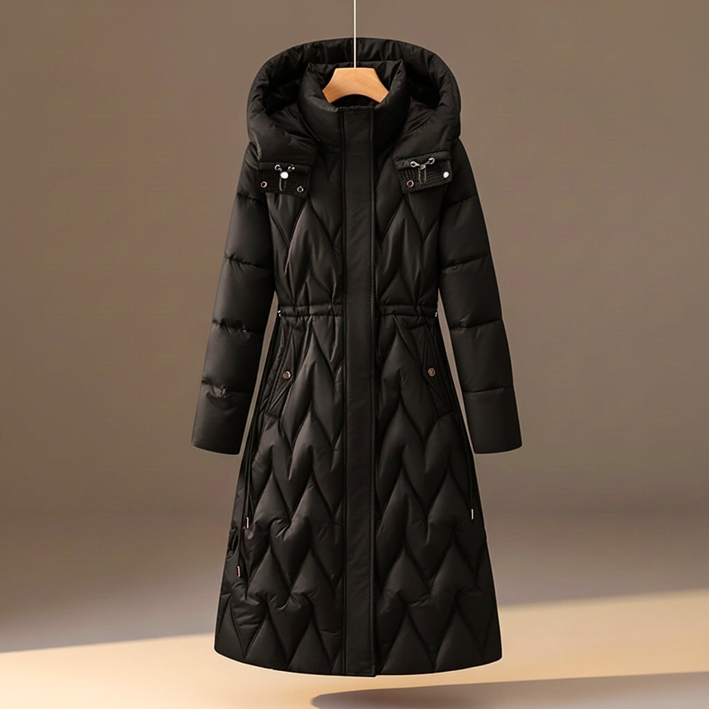 Women's Longline Quilted Cinched-Waist Puffer Coat | Winter