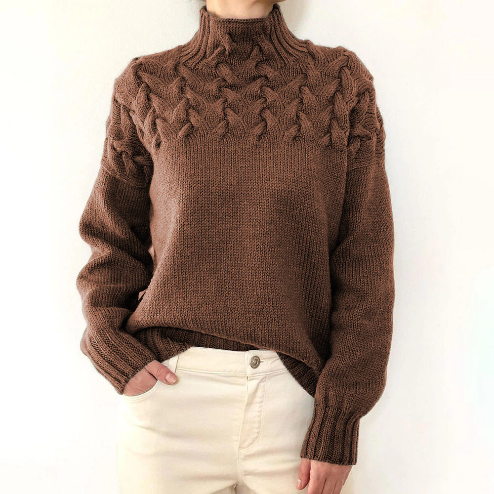 Tova | Women's Cable-Knit Roll-Neck Relaxed Jumper