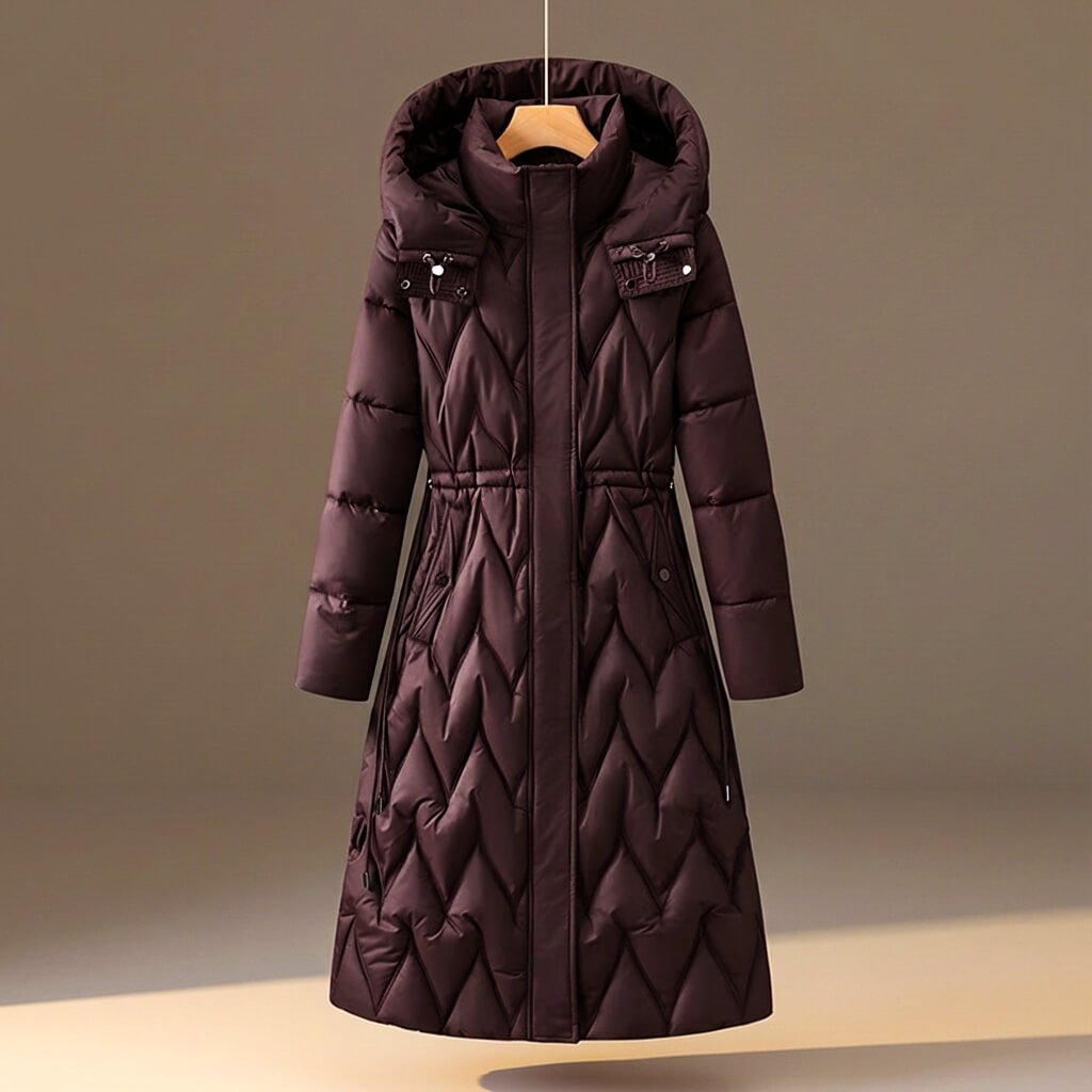 Women's Longline Quilted Cinched-Waist Puffer Coat | Winter