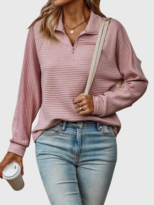 Brunna | Women's Ribbed Knit Half-Zip Jumper