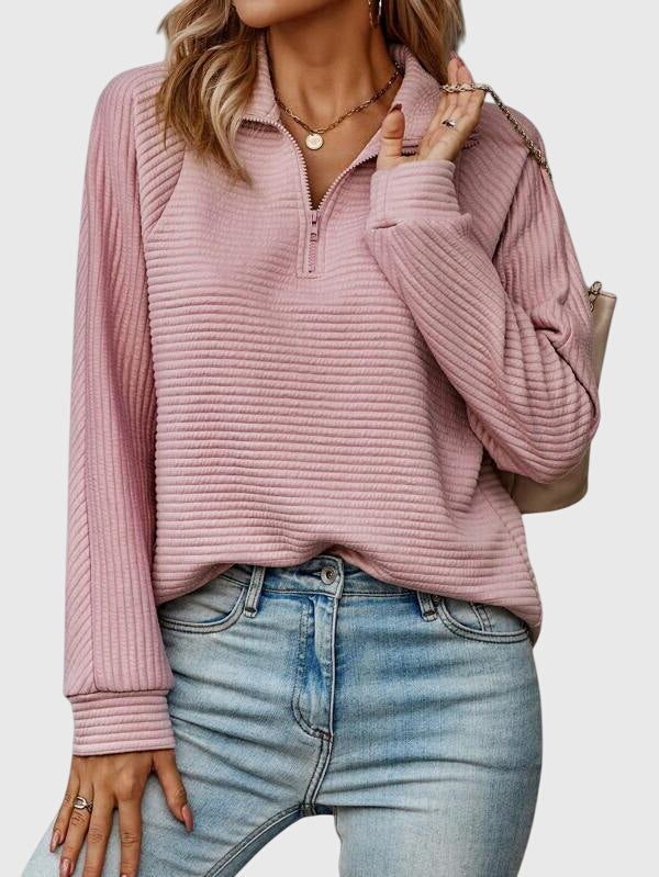 Brunna | Women's Ribbed Knit Half-Zip Jumper