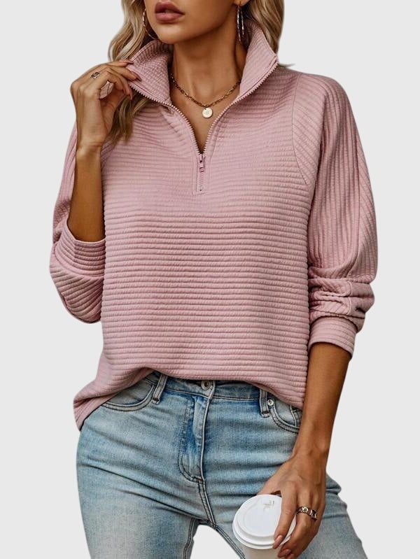 Brunna | Women's Ribbed Knit Half-Zip Jumper