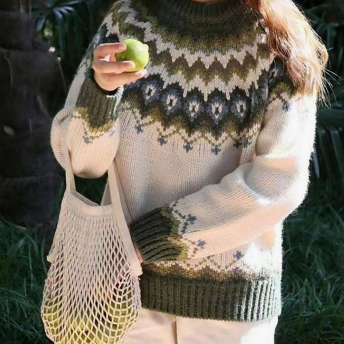 Courtney | Women's Relaxed-Fit Nordic Fair Isle Knit Jumper