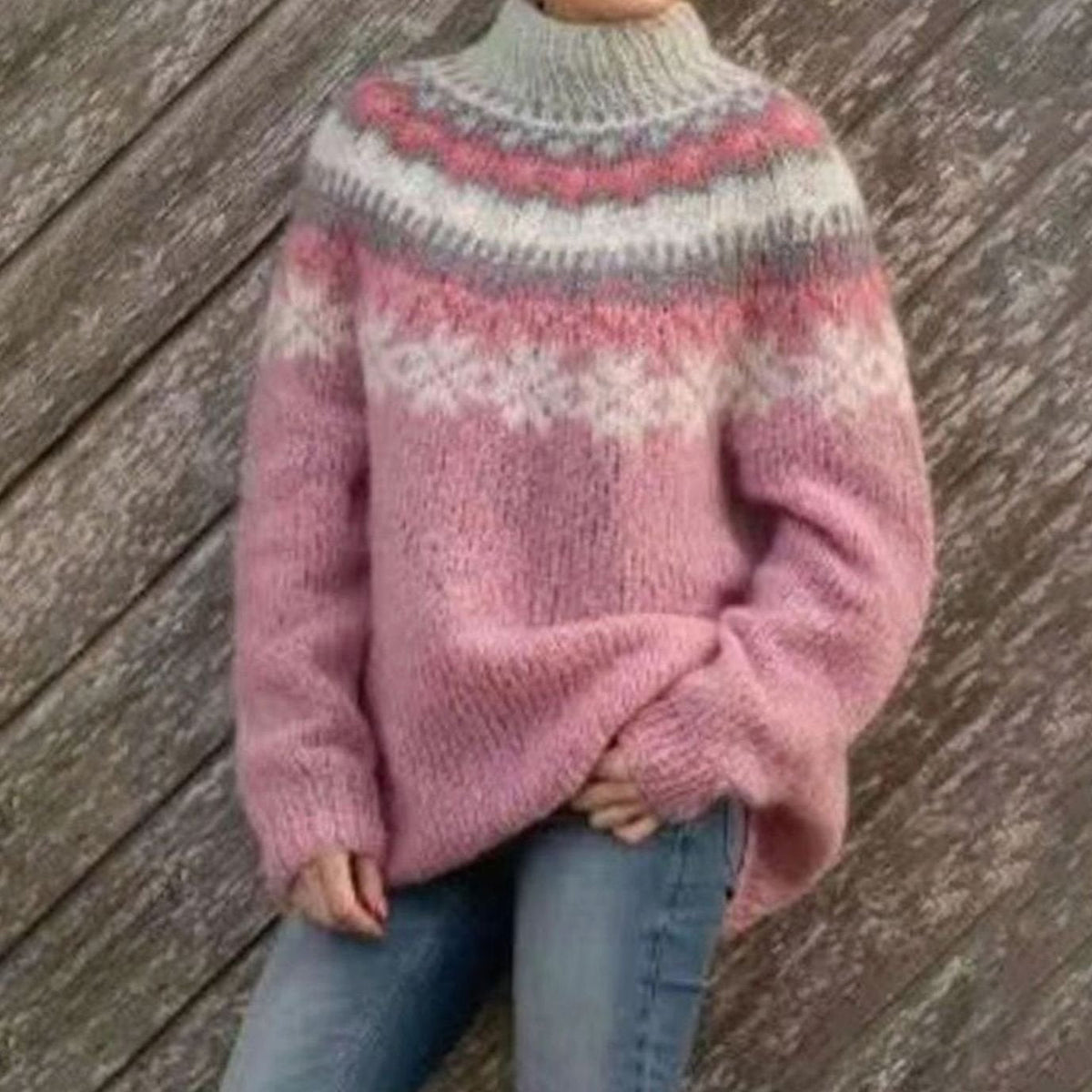 Courtney | Women's Relaxed-Fit Nordic Fair Isle Knit Jumper