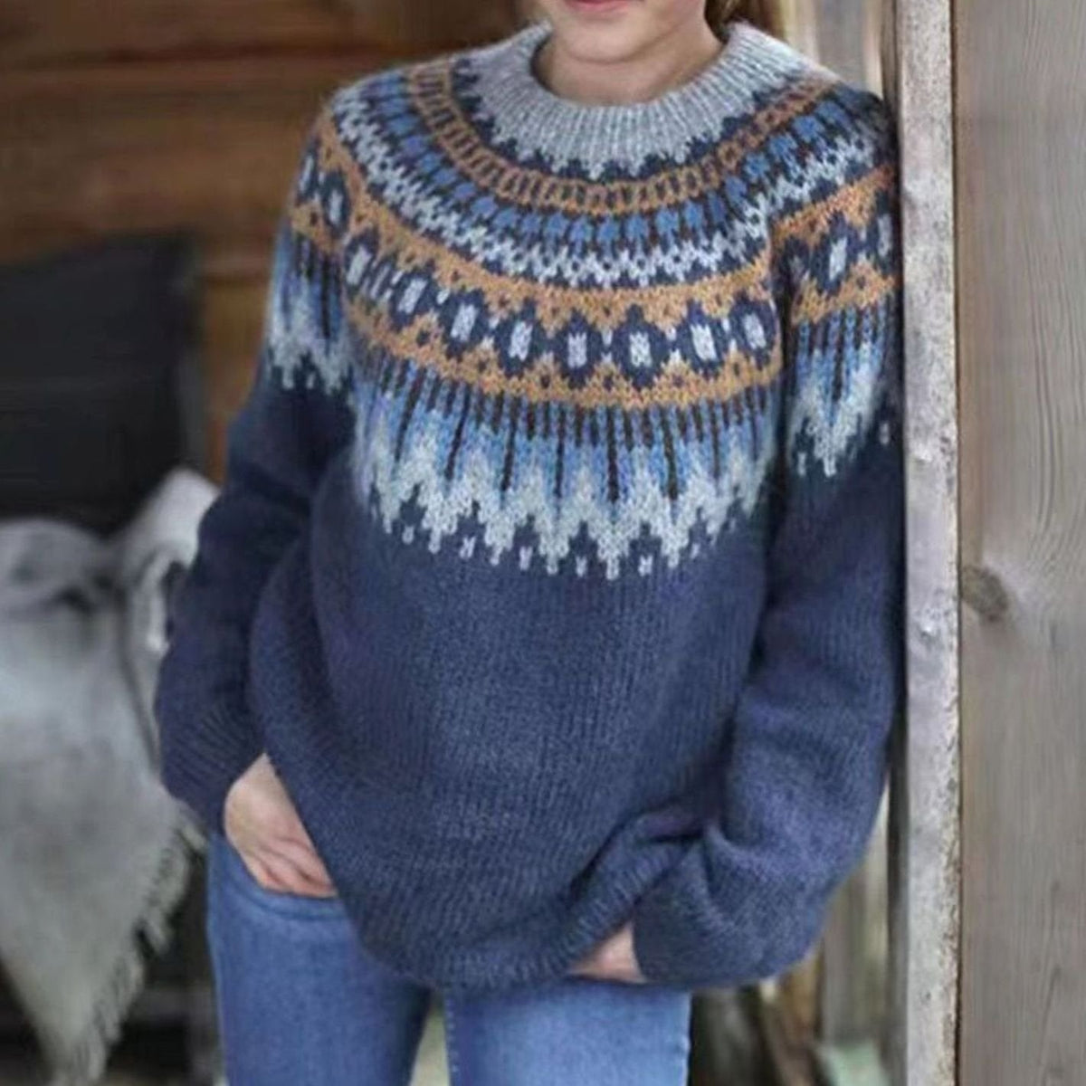 Courtney | Women's Relaxed-Fit Nordic Fair Isle Knit Jumper
