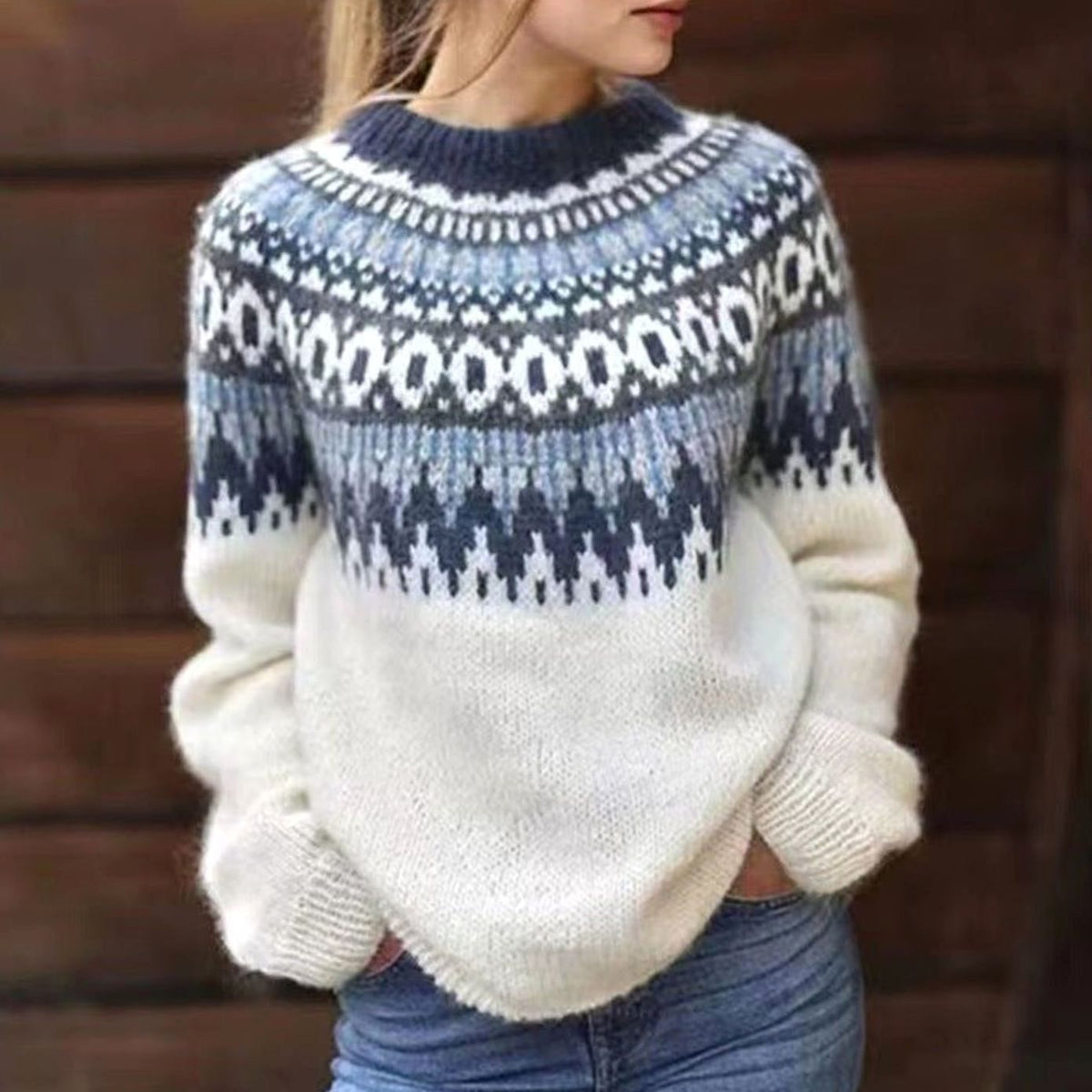 Courtney | Women's Relaxed-Fit Nordic Fair Isle Knit Jumper