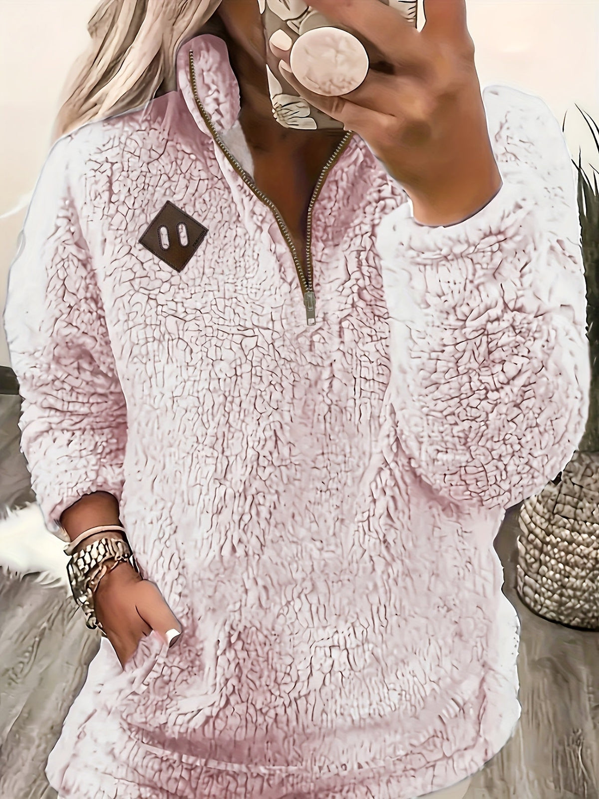 Wren | Women's Relaxed Half-Zip Textured Pullover