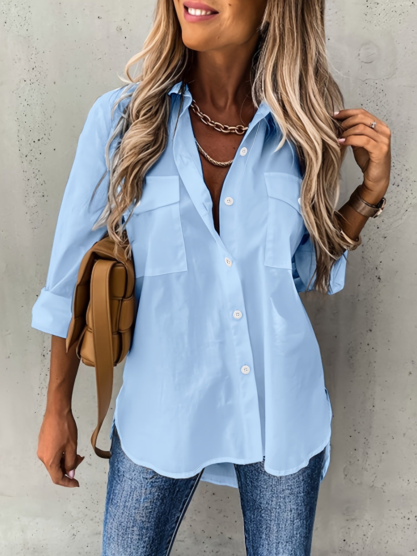 Elarisse | Women's Long Sleeve Button Front Blouse