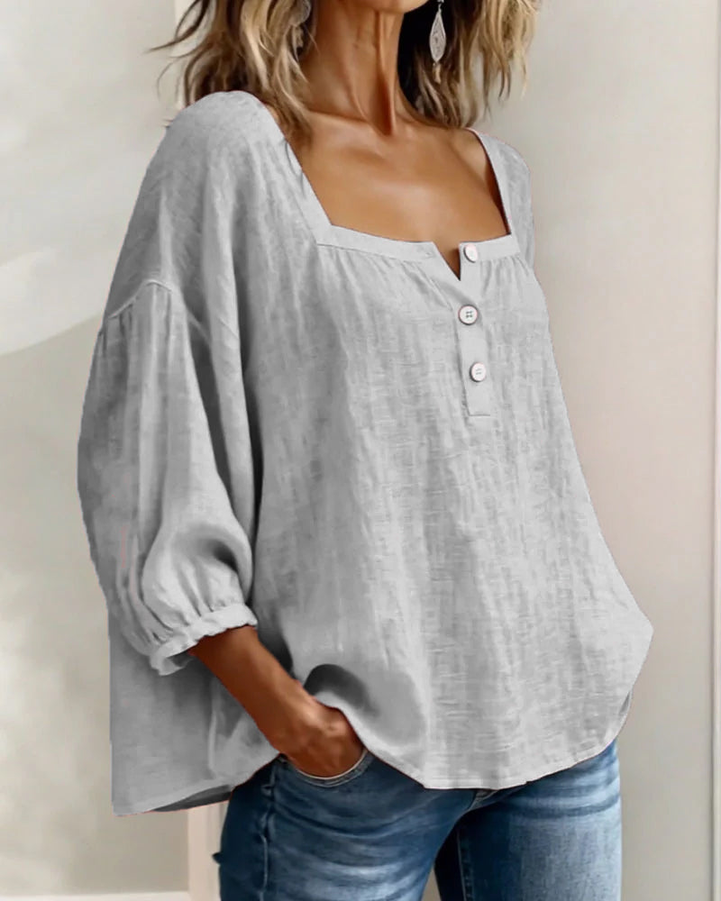 Éloïse | Women's Square Neck Balloon Sleeve Blouse