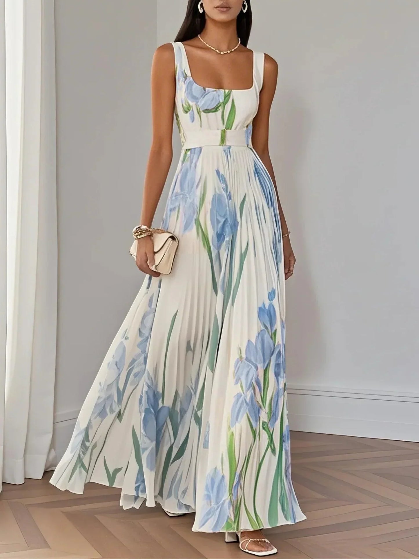 Lieselotte | Elegant Pleated Maxi Dress for Weddings