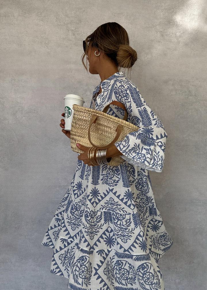 Elara | Boho Patterned Long Sleeve Mini Dress