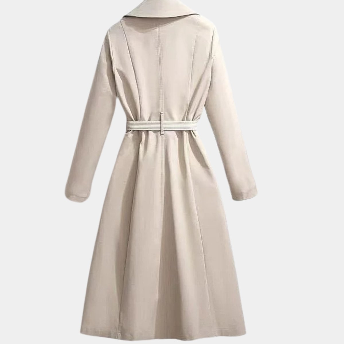 Antoinette | Women's Belted Trench Coat Midi Length with Notch Collar
