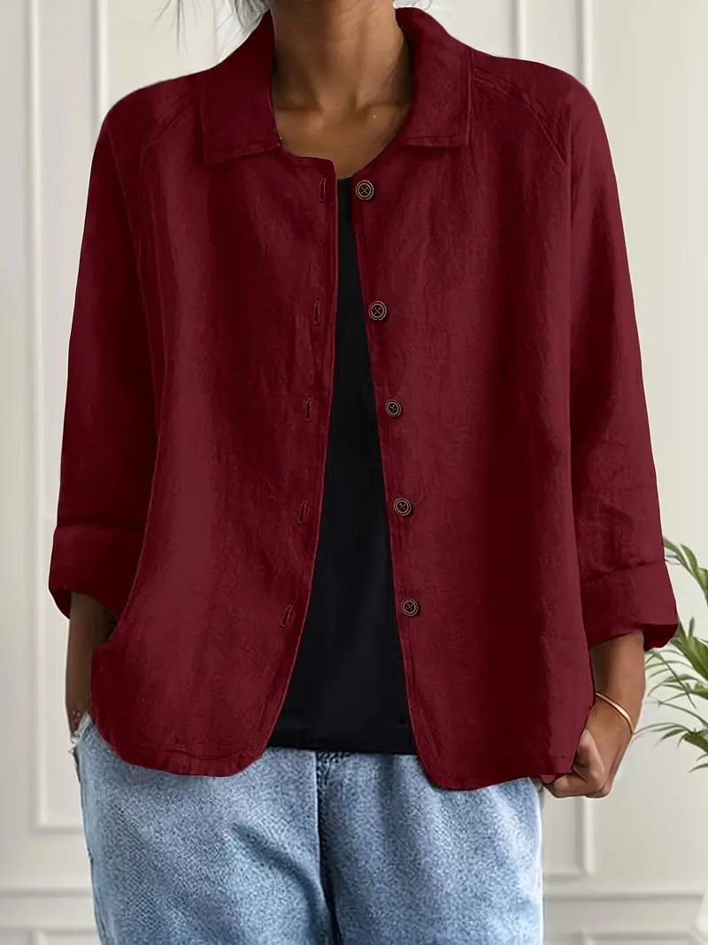 Elowenne | Women's Relaxed Button-Front Blouse