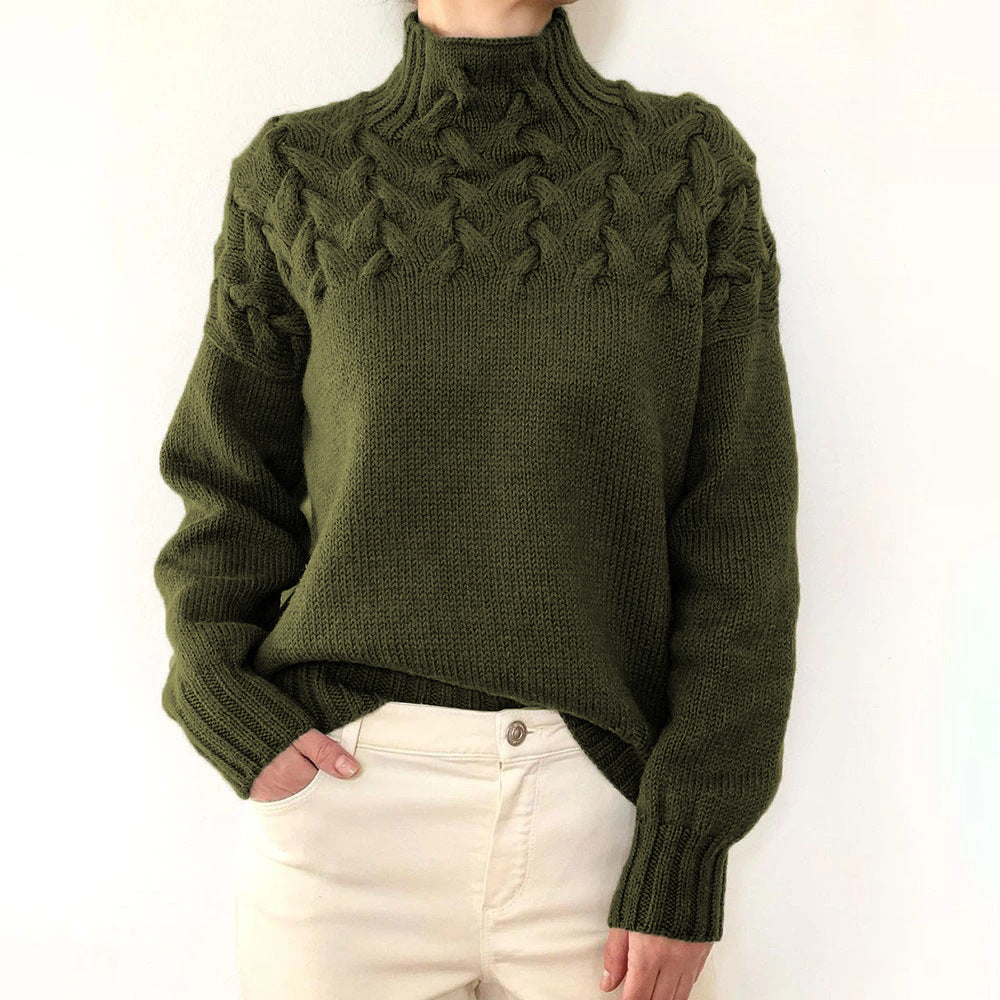 Tova | Women's Cable-Knit Roll-Neck Relaxed Jumper