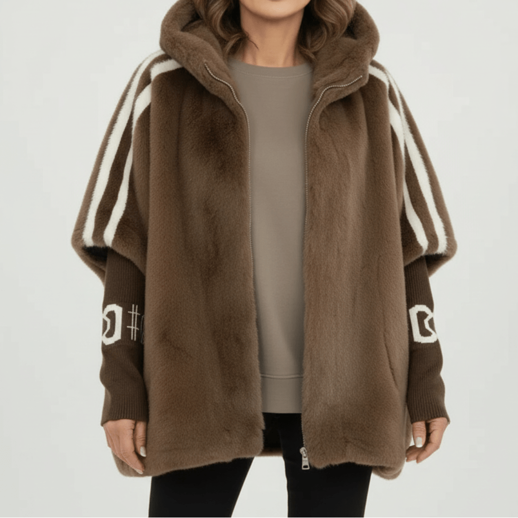 Roxanne | Women's Oversized Hooded Faux Fur Zip-Up Winter Jacket