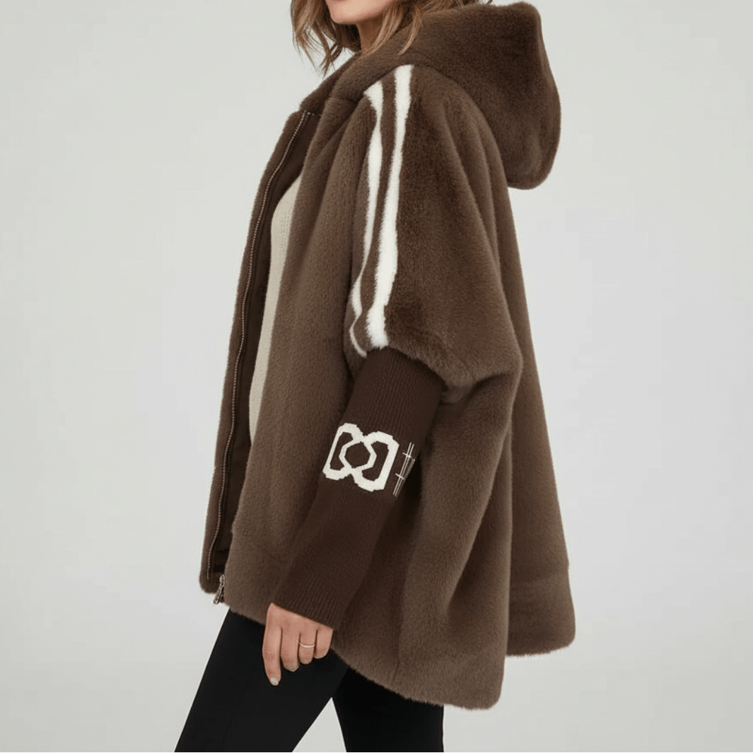 Roxanne | Women's Oversized Hooded Faux Fur Zip-Up Winter Jacket