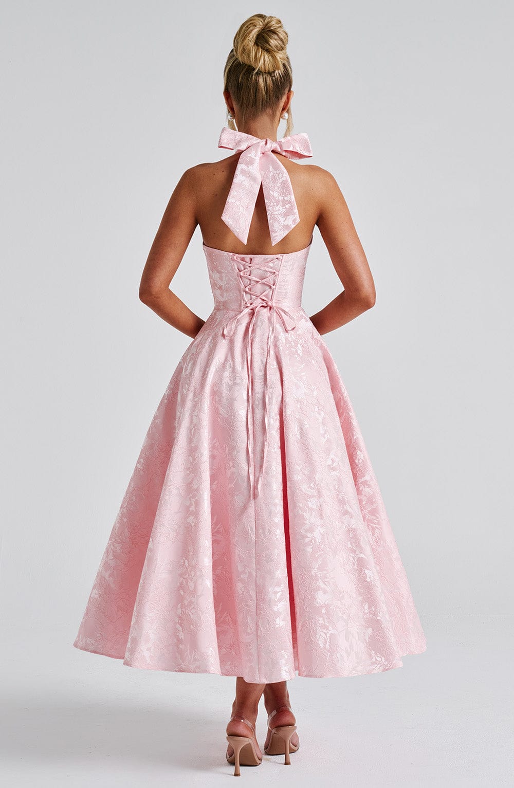 Kimberly | Elegant Halter Midi Dress for Weddings