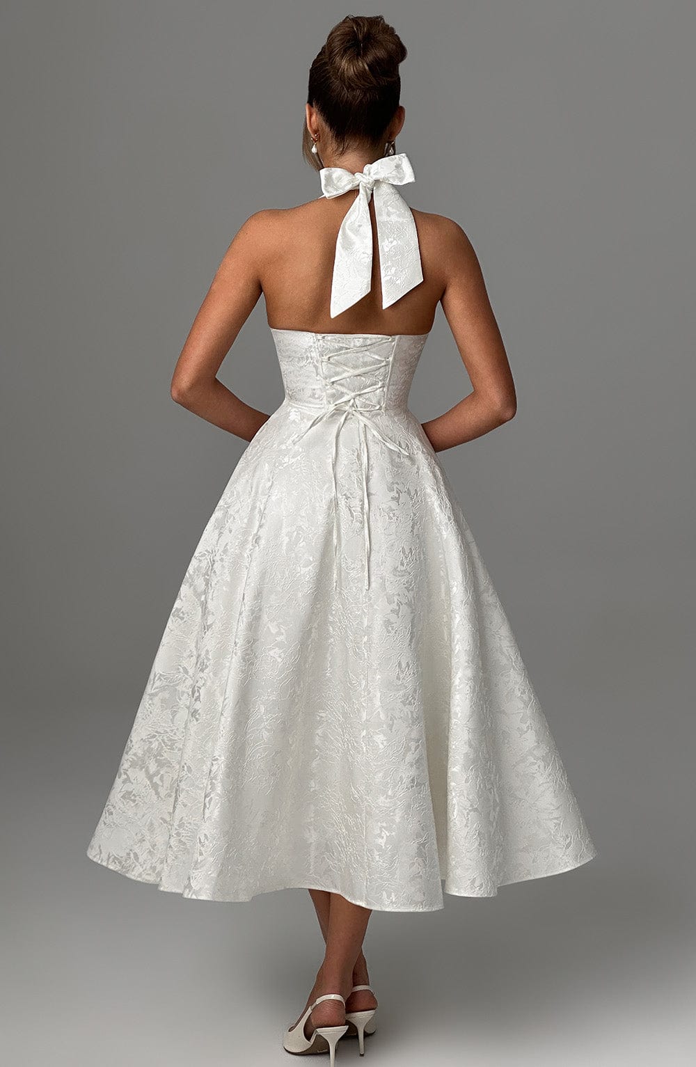 Kimberly | Elegant Halter Midi Dress for Weddings