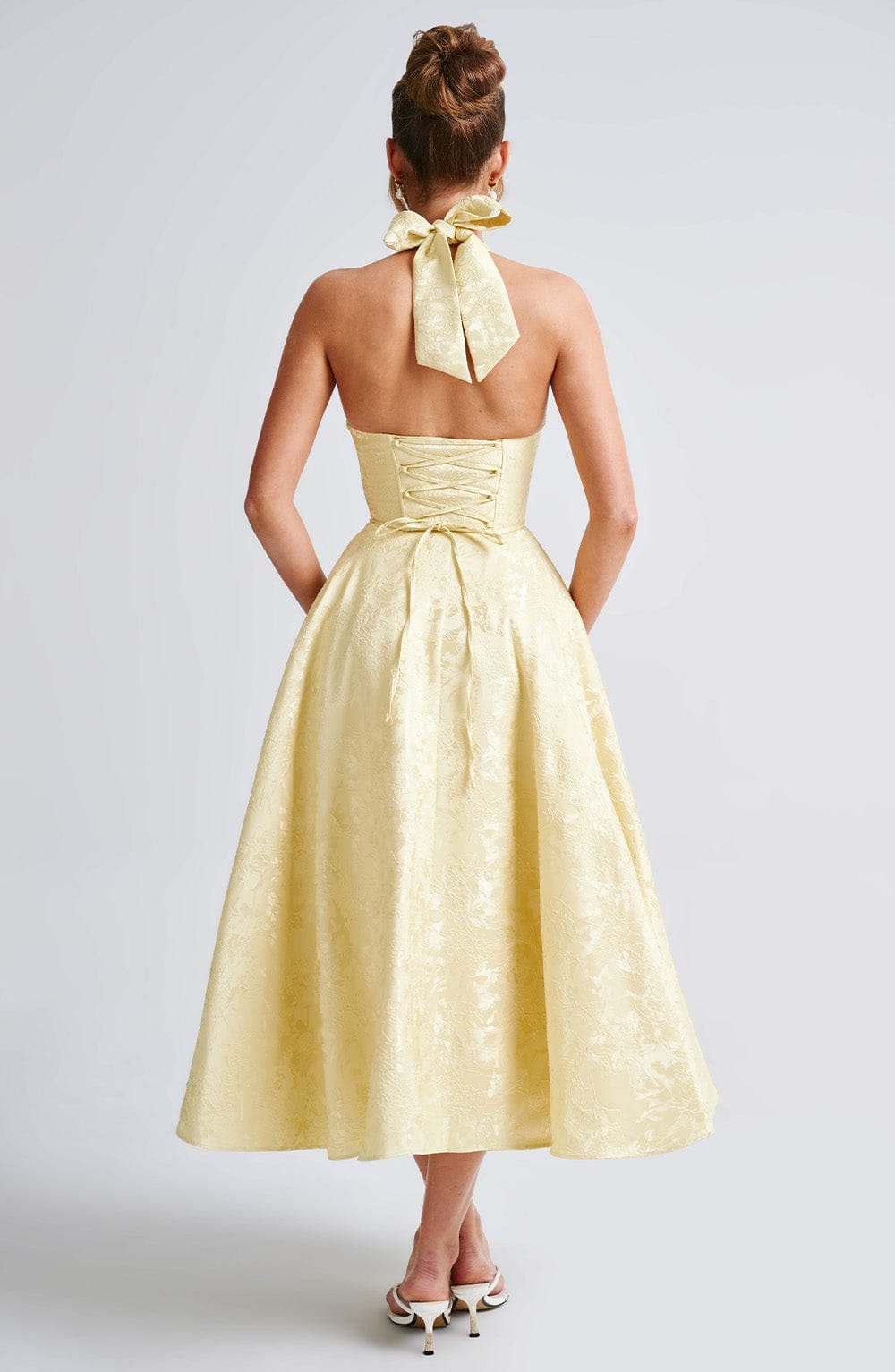 Kimberly | Elegant Halter Midi Dress for Weddings